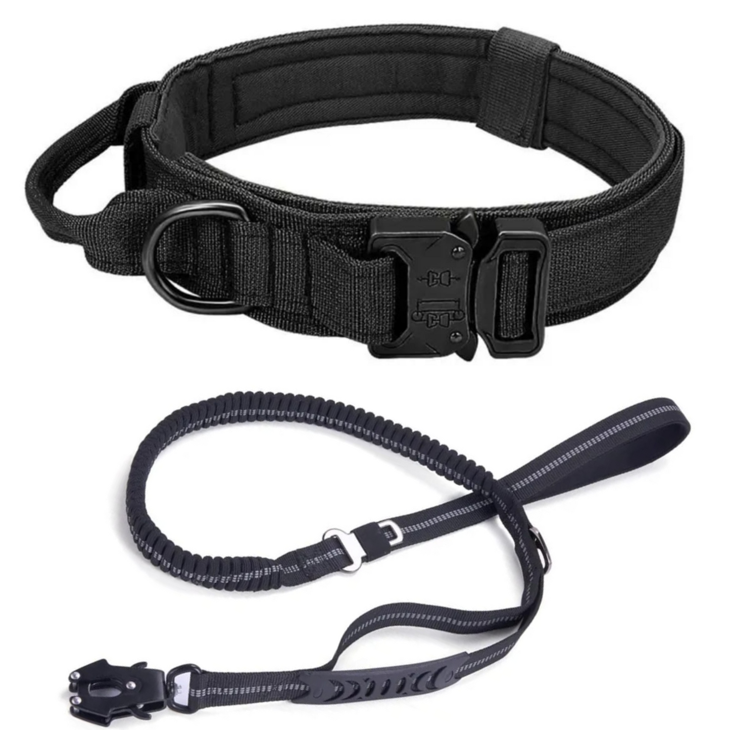 corra para perro PREMIUM con collar táctico hebilla metálica de liberación rápida