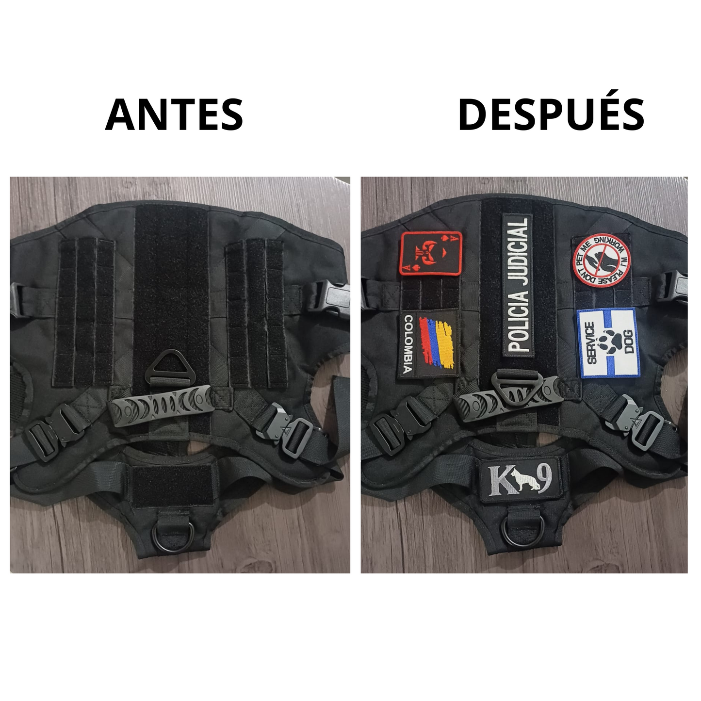 Parches Tácticos K9 con Velcro - Resistencia y Estilo para tu Canino
