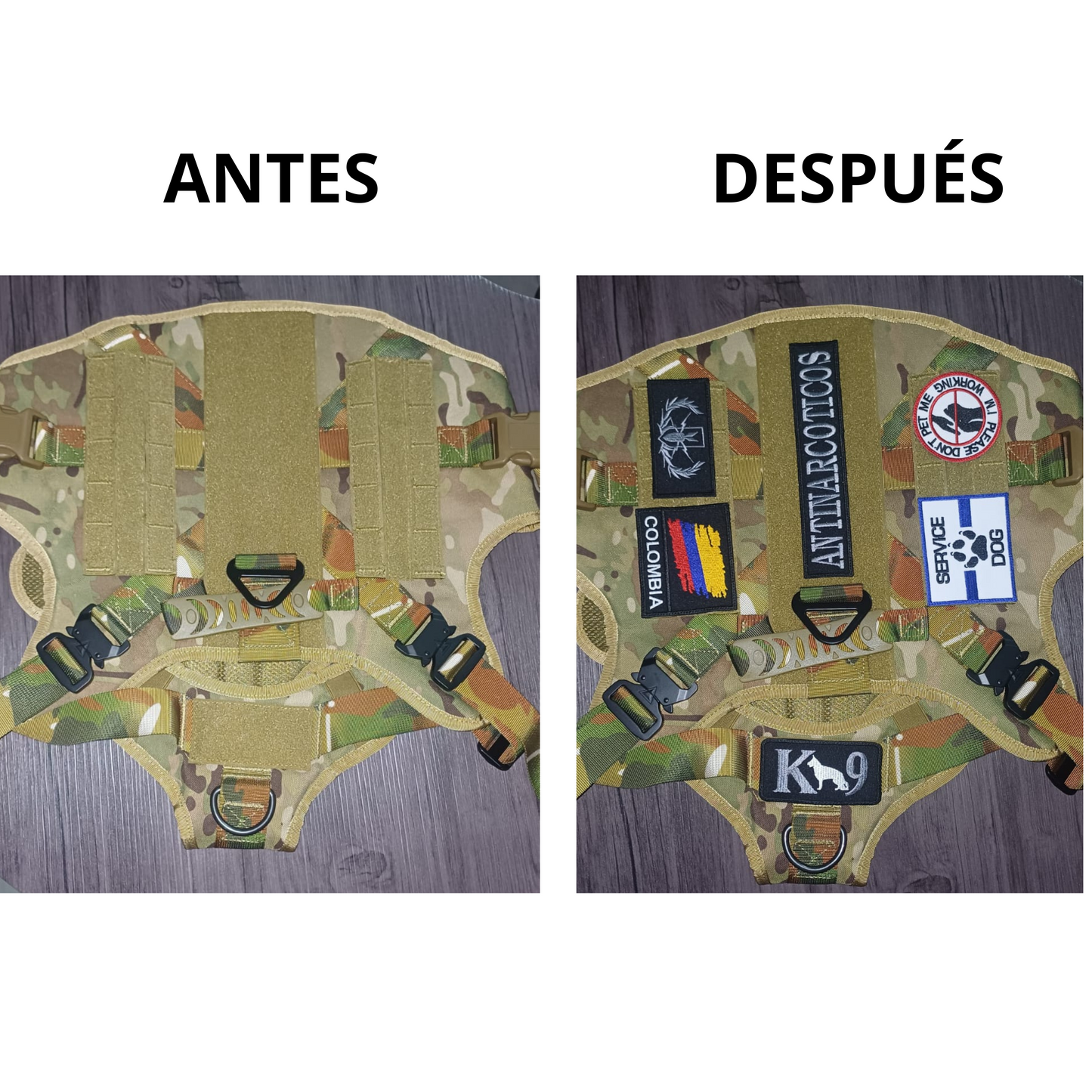 Parches Tácticos K9 con Velcro - Resistencia y Estilo para tu Canino