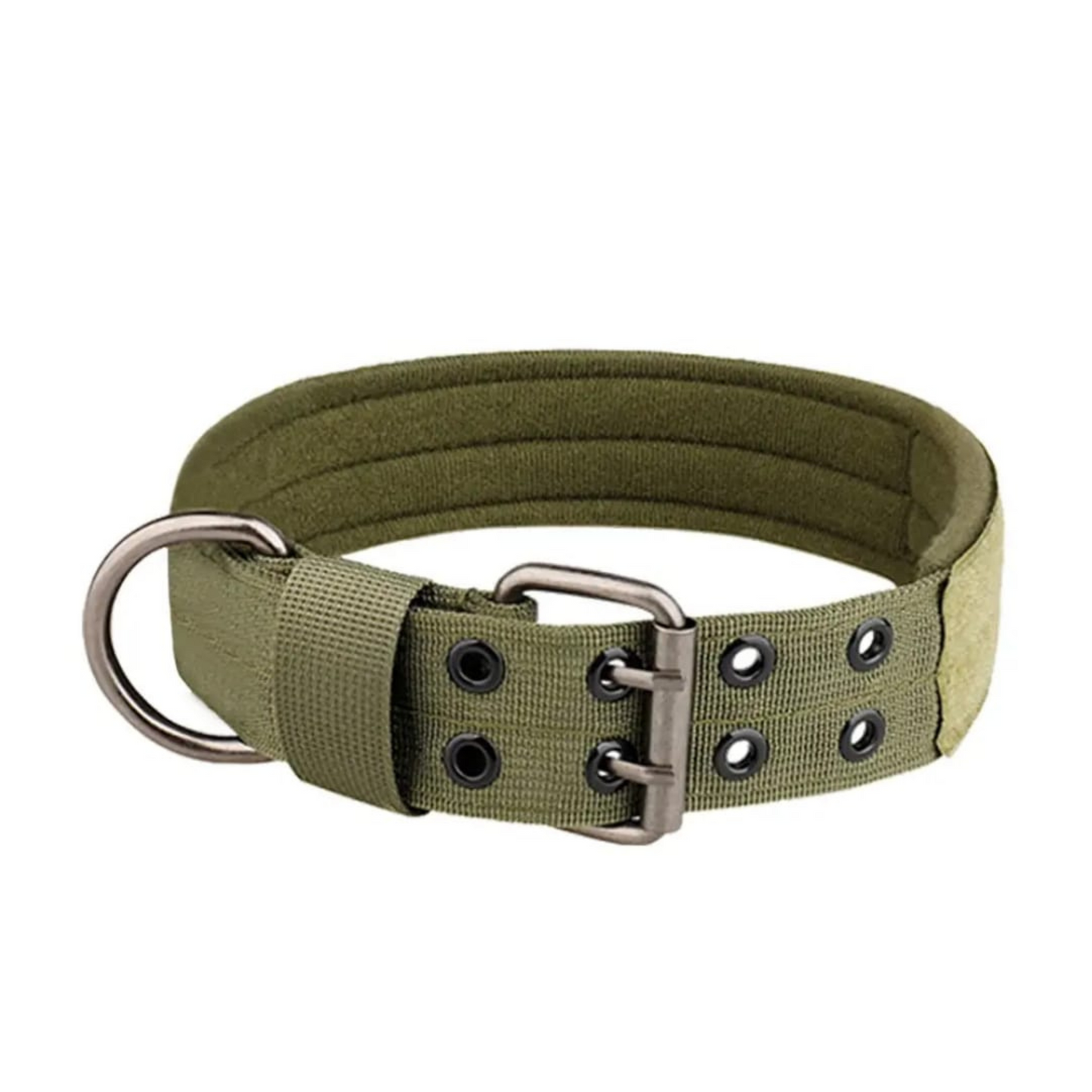 Collar Táctico para Perros con Doble Hebilla Metálica – Nylon Militar 1050D, Ajustable y Transpirable con Sistema MOLLE