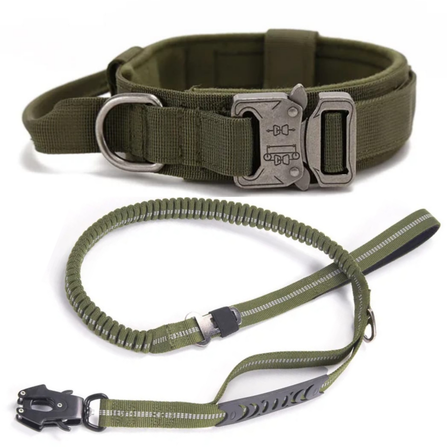 corra para perro PREMIUM con collar táctico hebilla metálica de liberación rápida