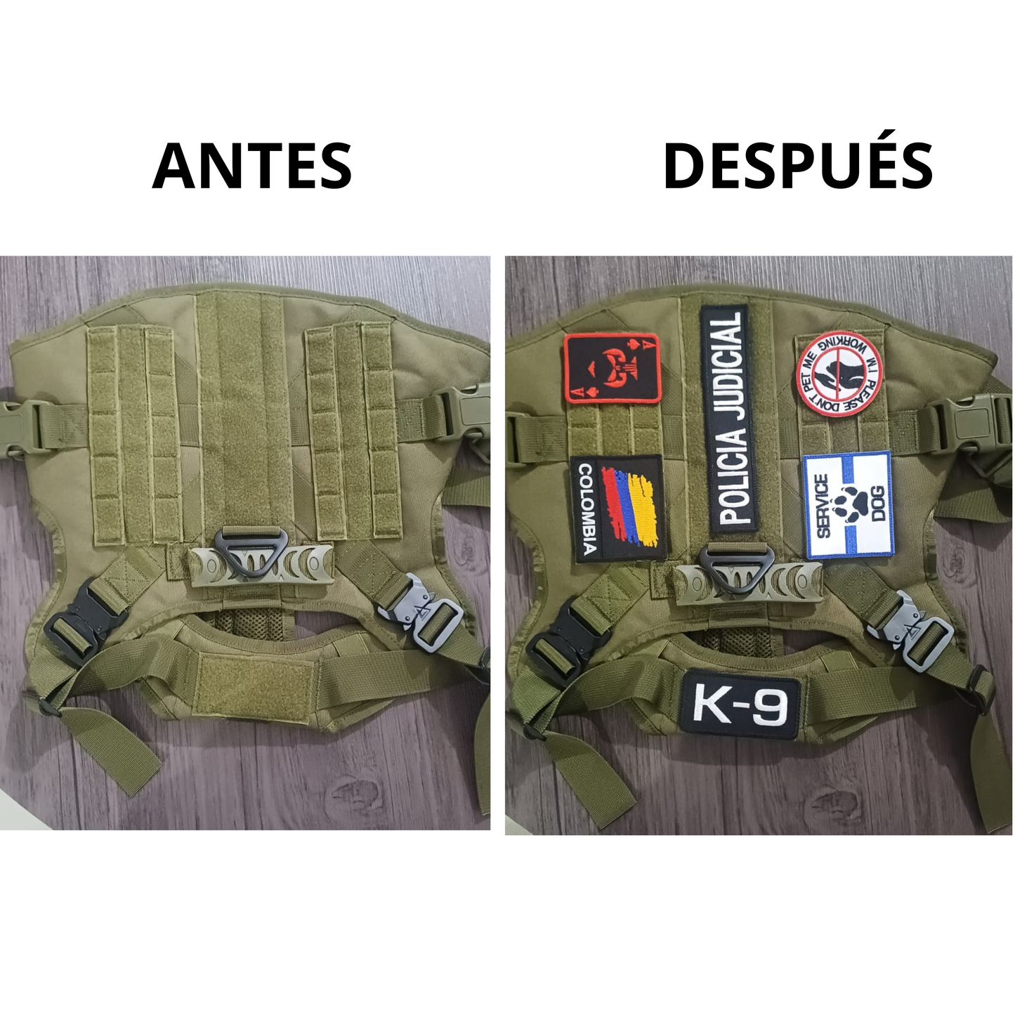 Parches Tácticos K9 con Velcro - Resistencia y Estilo para tu Canino