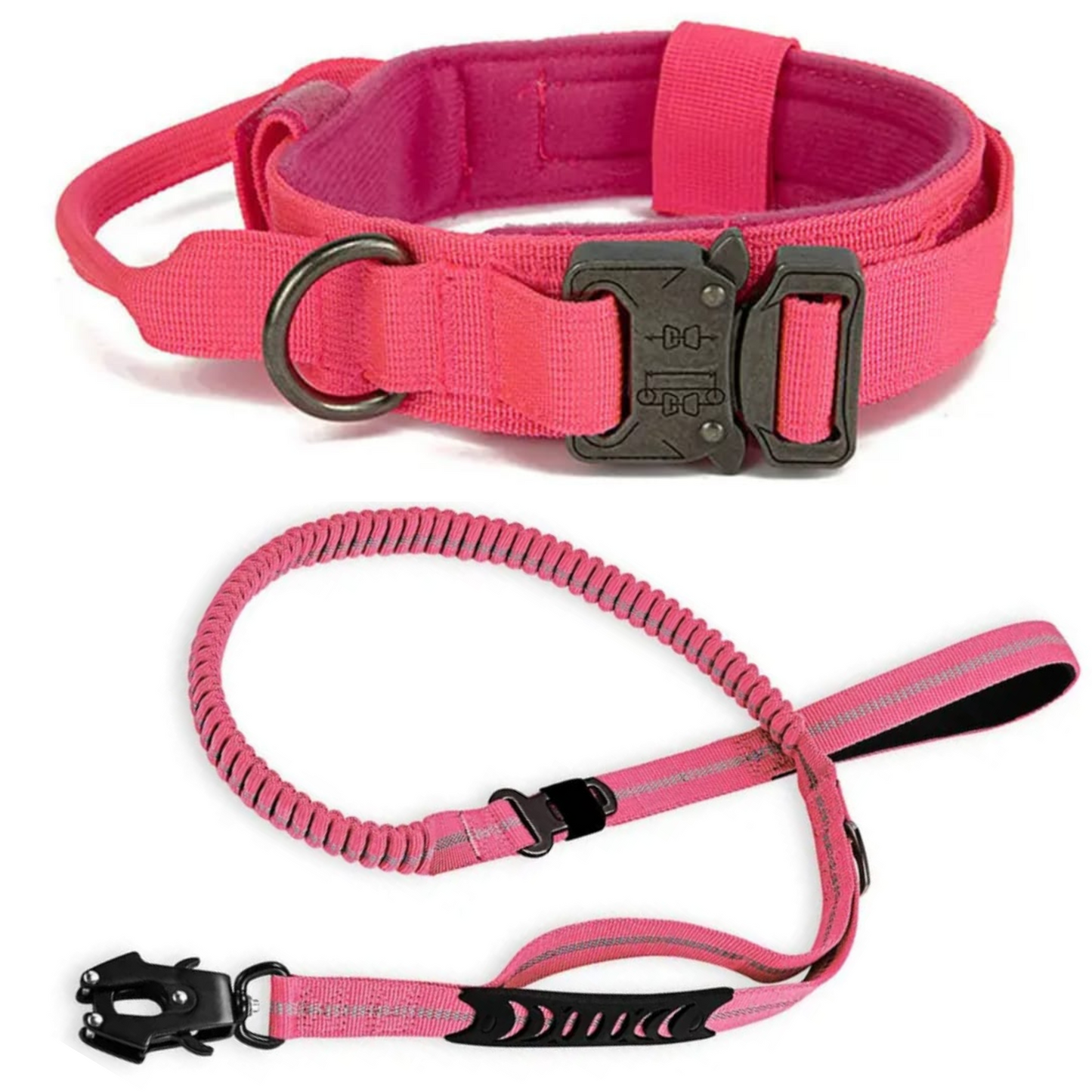 corra para perro PREMIUM con collar táctico hebilla metálica de liberación rápida