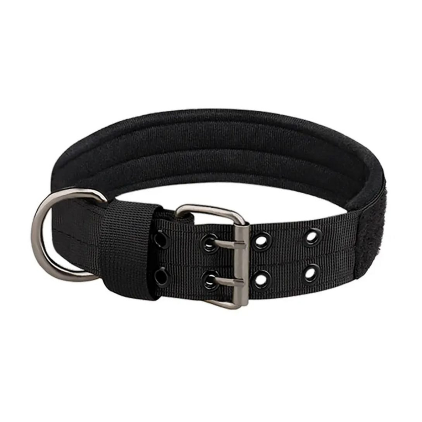 Collar Táctico para Perros con Doble Hebilla Metálica – Nylon Militar 1050D, Ajustable y Transpirable con Sistema MOLLE