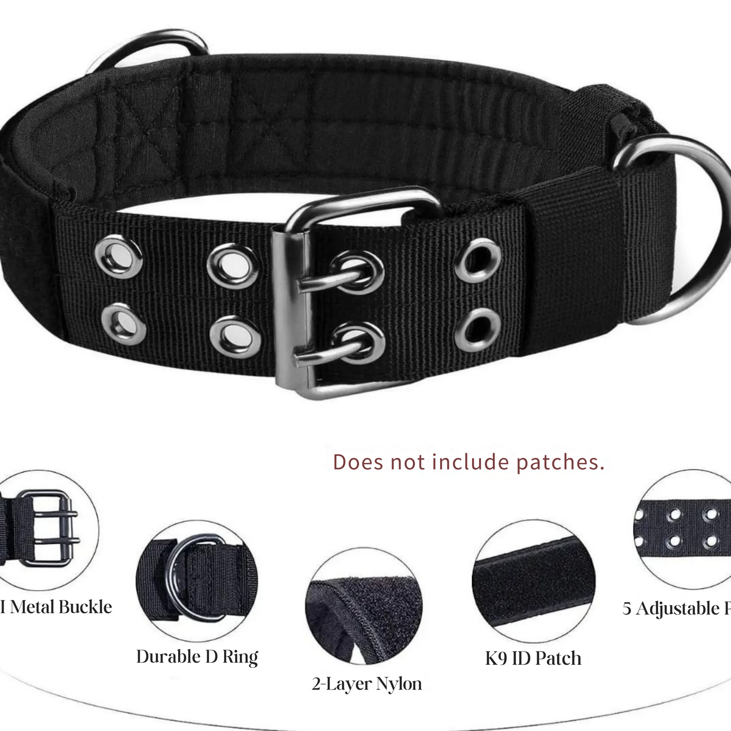 collar con correa de alta calidad para perro grande y mediano táctico militar