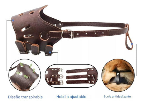 Bozal Para Perro Grande Y Mediano Ajustable X2