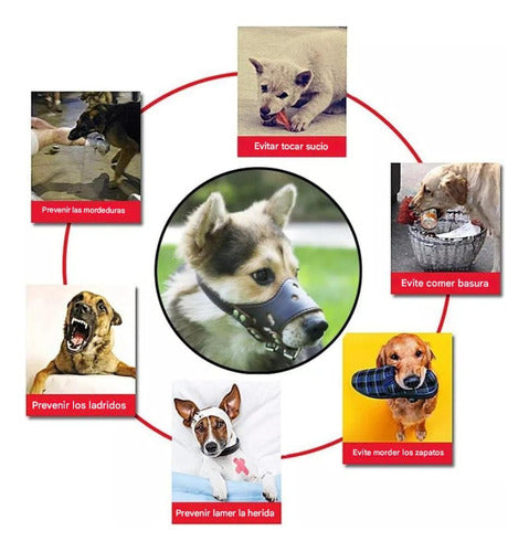 Bozal Para Perro Grande Y Mediano Ajustable X2