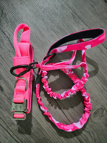Collar Táctico para Perros con Traílla – Entrenamiento Militar con Hebilla de Liberación Rápida, Asa, Anilla Metálica y Giro 360°