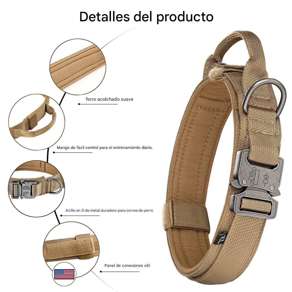 Kit Táctico para Perros Grandes | Arnés, Collar y Correa de Alta Resistencia