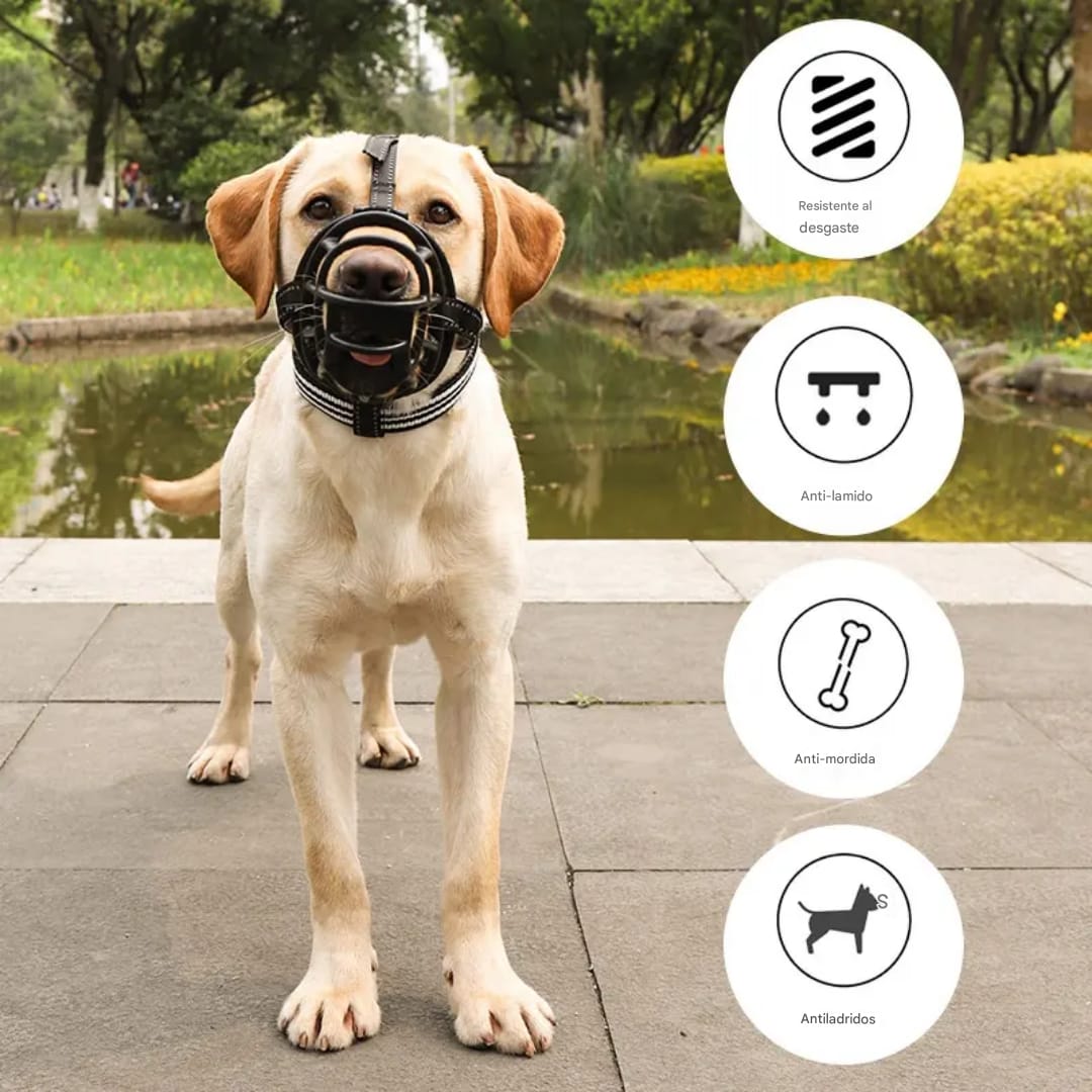 Bozal de Caucho Natural para Perros | Cómodo, Resistente y Seguro