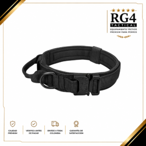 collar táctico pro para perros | hebilla metálica de seguridad y asa de control